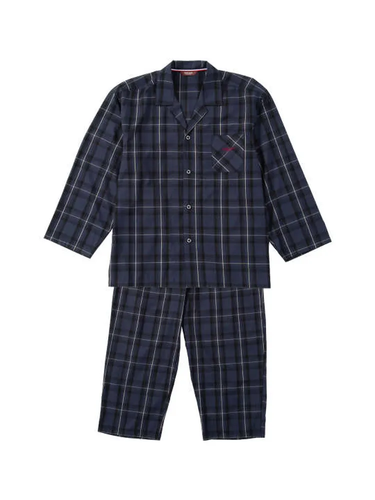 【marieclairehomme(マリクレールオム)】畳織チェック長袖パジャマ＊カタログ商品
