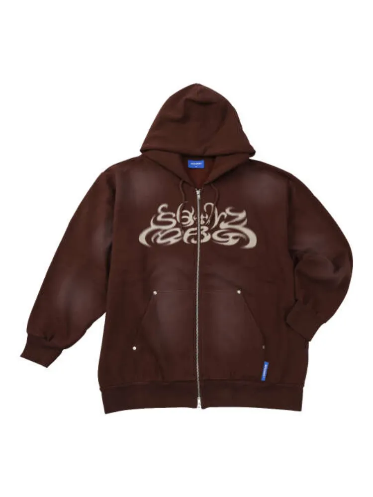 【SEQUENZ】パウダースプレーブリーチ加工フルジップパーカー＊カタログ商品