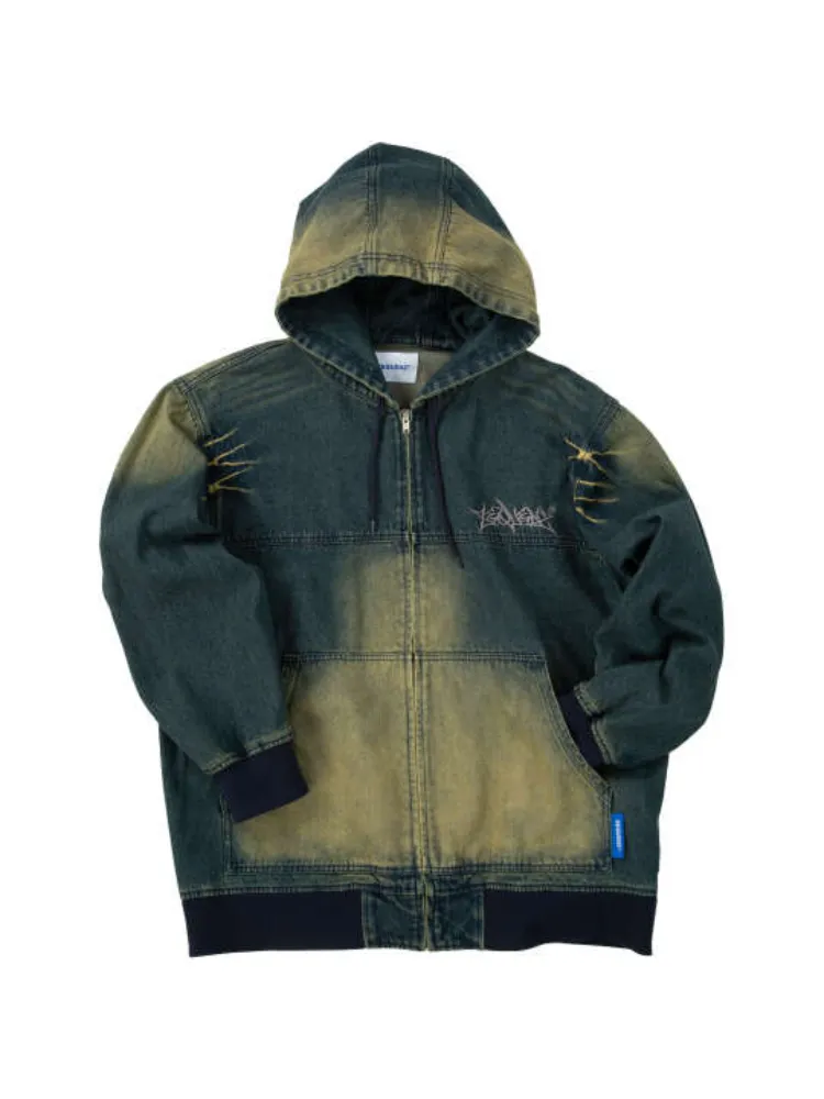 【SEQUENZ】ウォッシュドデニムフルジップパーカー＊カタログ商品