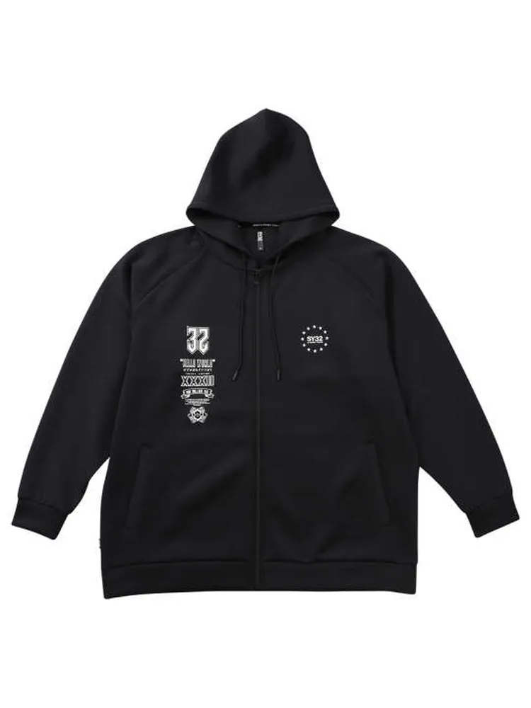 【SY32bySWEETYEARS(エスワイサーティトゥバイスィートイヤーズ)】ダブルニットマルチロゴフルジップパーカー＊カタログ商品