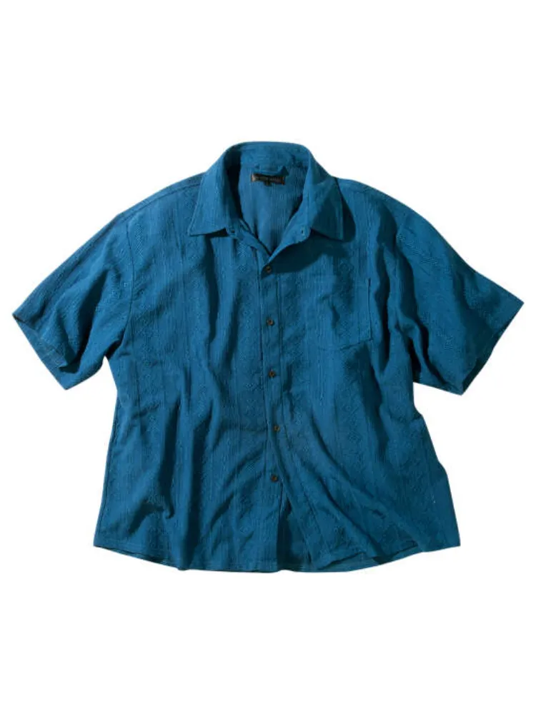 【intheattic(インジアティック)】ジャガードストライプ半袖シャツ＊カタログ商品