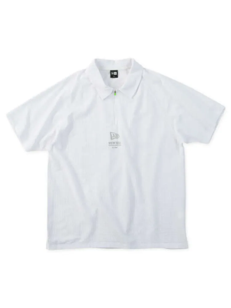 【NEWERAGOLF(ニューエラゴルフ)】シアサッカージップ半袖ポロシャツ＊カタログ商品