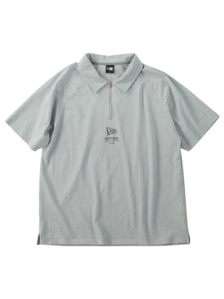 【NEWERAGOLF(ニューエラゴルフ)】シアサッカージップ半袖ポロシャツ＊カタログ商品