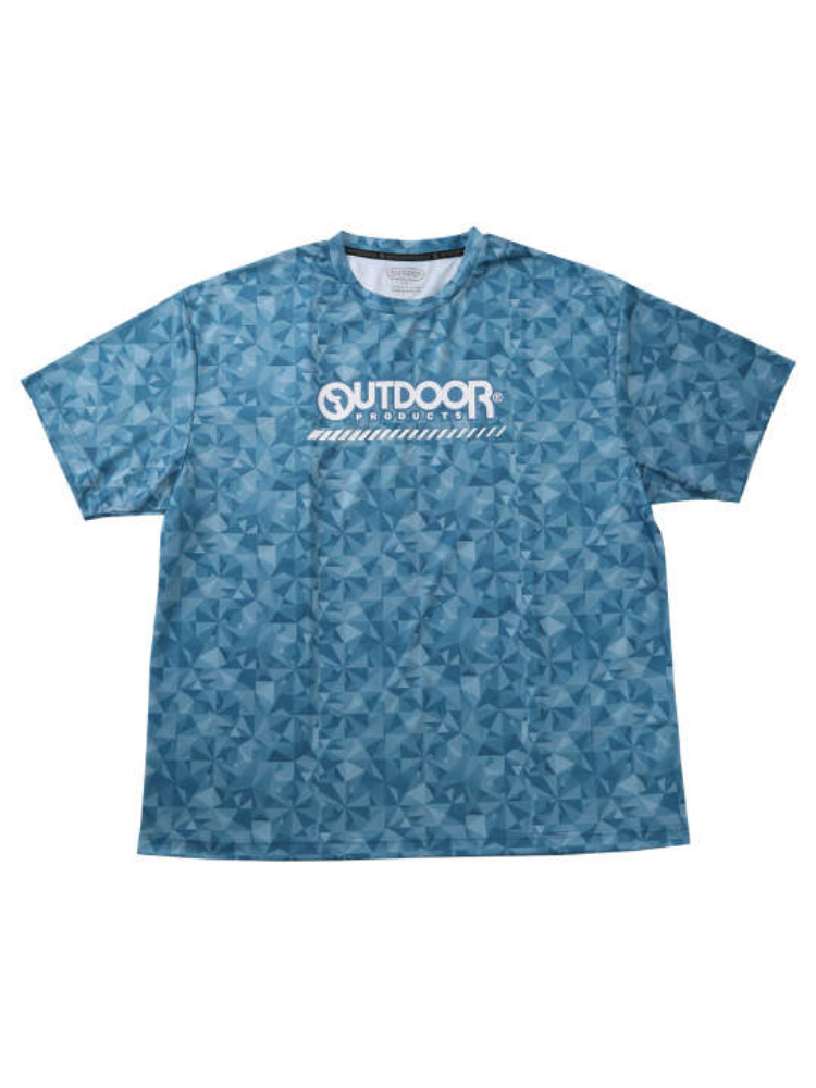 【OUTDOORPRODUCTS】【7L-8L】DRYメッシュ総柄半袖Tシャツ＊カタログ商品
