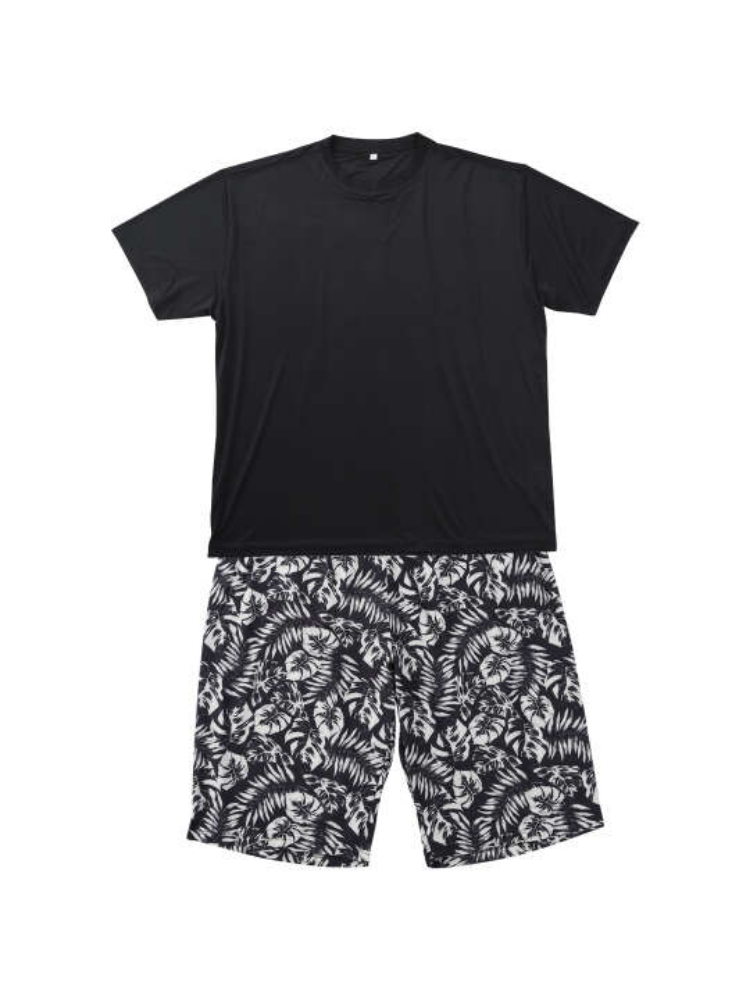 【Mc.S.P】冷感ベア天竺半袖Tシャツ+リーフ柄ハーフパンツ＊カタログ商品