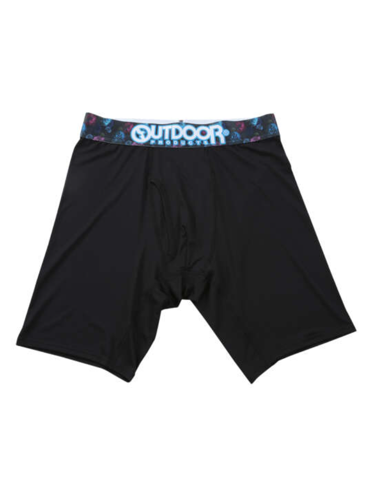 【OUTDOORPRODUCTS】ポリエステルベア天転写ゴムブラックロングボクサーパンツ＊カタログ商品
